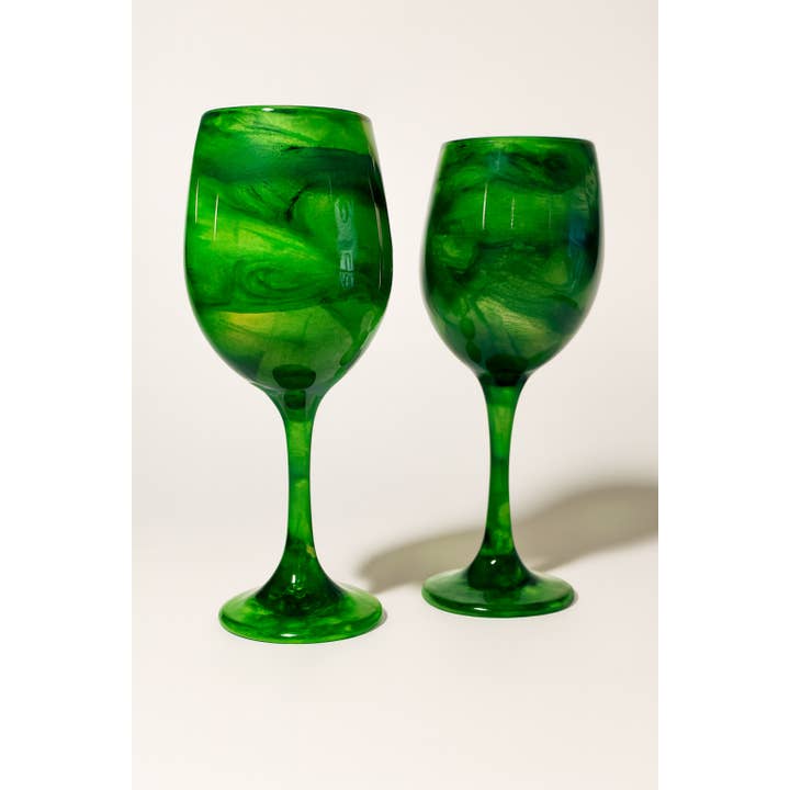 Joie De Vino Glassware - Wholesale Wine Glass - Artisan Green Envy Wine Glasses & Drinkware