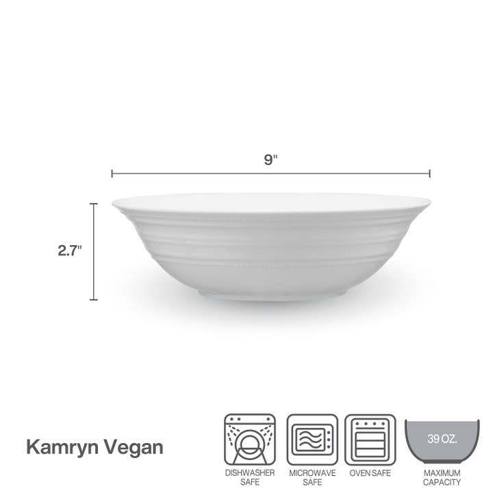 WHITE Mikasa Vegan Bone Kamryn 9In Serve Bowl Brown Bx Pkg for wholesale on Faire2