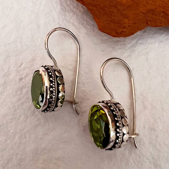 Permata Earrings, Peridot - Sterling Silver, Indonesia for wholesale by Women's Peace Collection