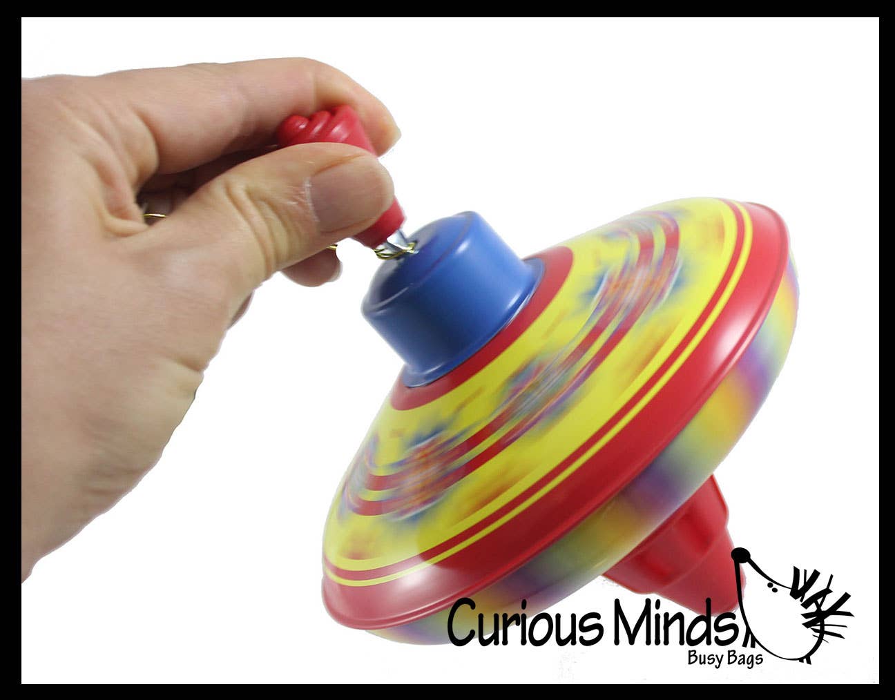 Curious Minds Toys - Wholesale Classic Toy - Kids - Classic Large Metal Tin Spinning Top Toy - Vintage Pump Styl1