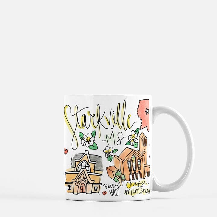 Starkville, Mississippi Aquarell-Tasse aus Keramik, 11 oz für den Großhandel von Signet Sealed