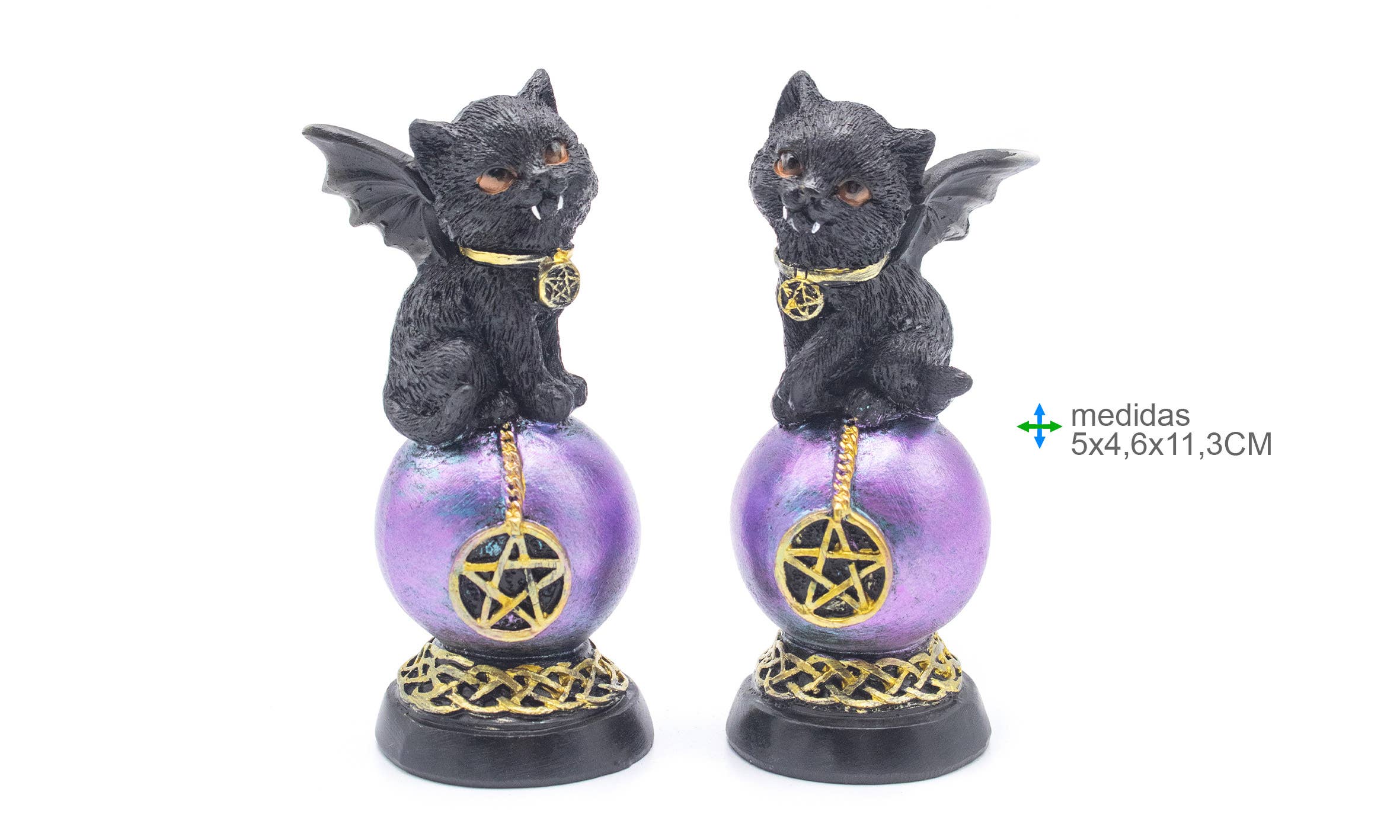 Esoterica Arte - Wholesale Decorative Figurine - Wicca Cat Resin 5 x 4, 6 x 11, 3 cm (2 units)0