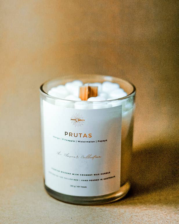 Santo and Hiraya - Wholesale Jar/Filled Candle - PRUTAS (Fruits) Premium Wooden Wick Coconut Wax Candle1