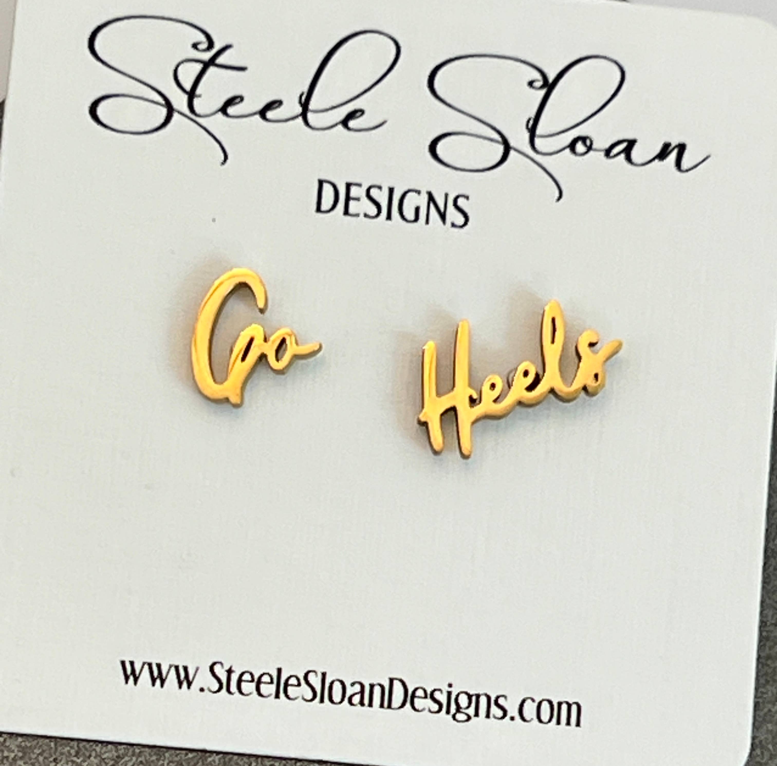 Steele Sloan Designs - Wholesale Stud/Post Earrings - Go Heels Earrings Perfect Gift for TarHeels Fans UNC Gameday0