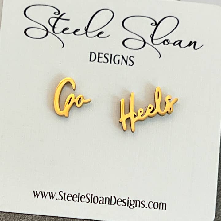 Steele Sloan Designs - Wholesale Stud/Post Earrings - Go Heels Earrings Perfect Gift for TarHeels Fans UNC Gameday0
