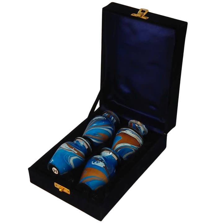 Beautiful Marble Finish Small Mini Keepsake Set of 4 for wholesale by Plutus imports