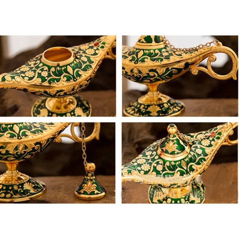 La Bella Monte - Wholesale Incense Holder - Colorful Metal Genie Lamp Bronze Holiday Décor5