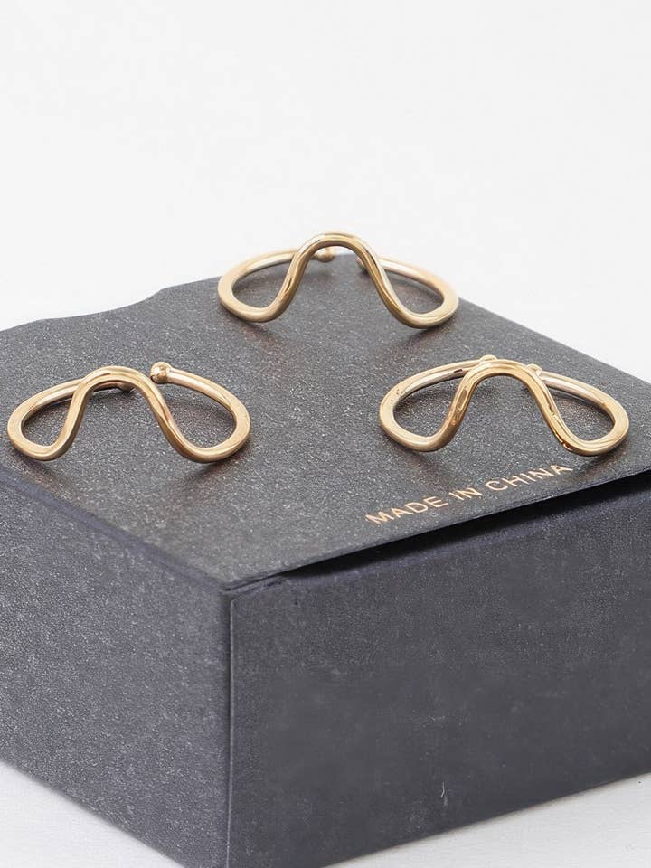 Juego de Anillos de Triple Ola Abierta para venta al por mayor de CC Wholesale Clothing