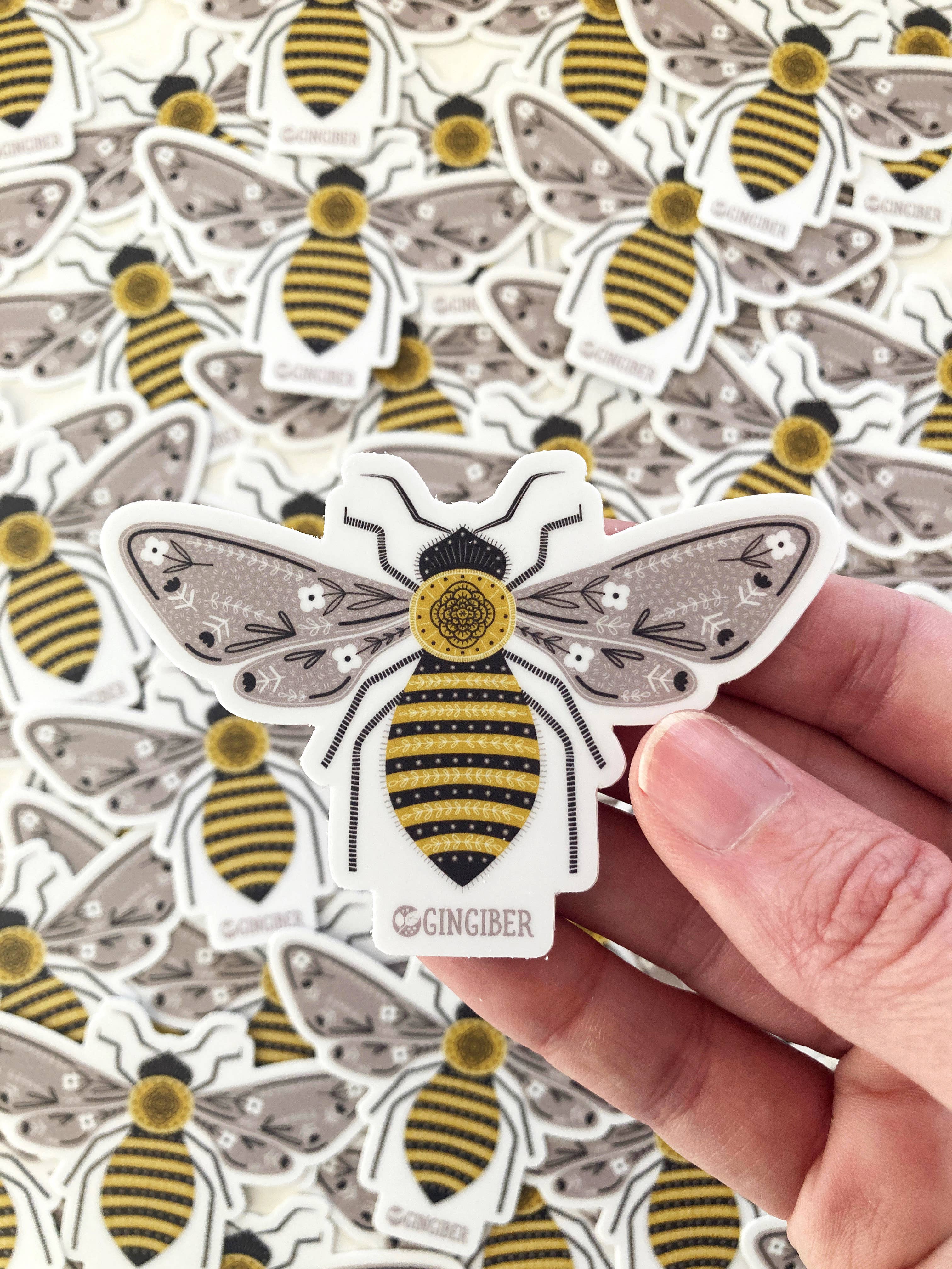 Gingiber - Wholesale Sticker - Bumble Bee Sticker - Die-Cut, Pollinators4