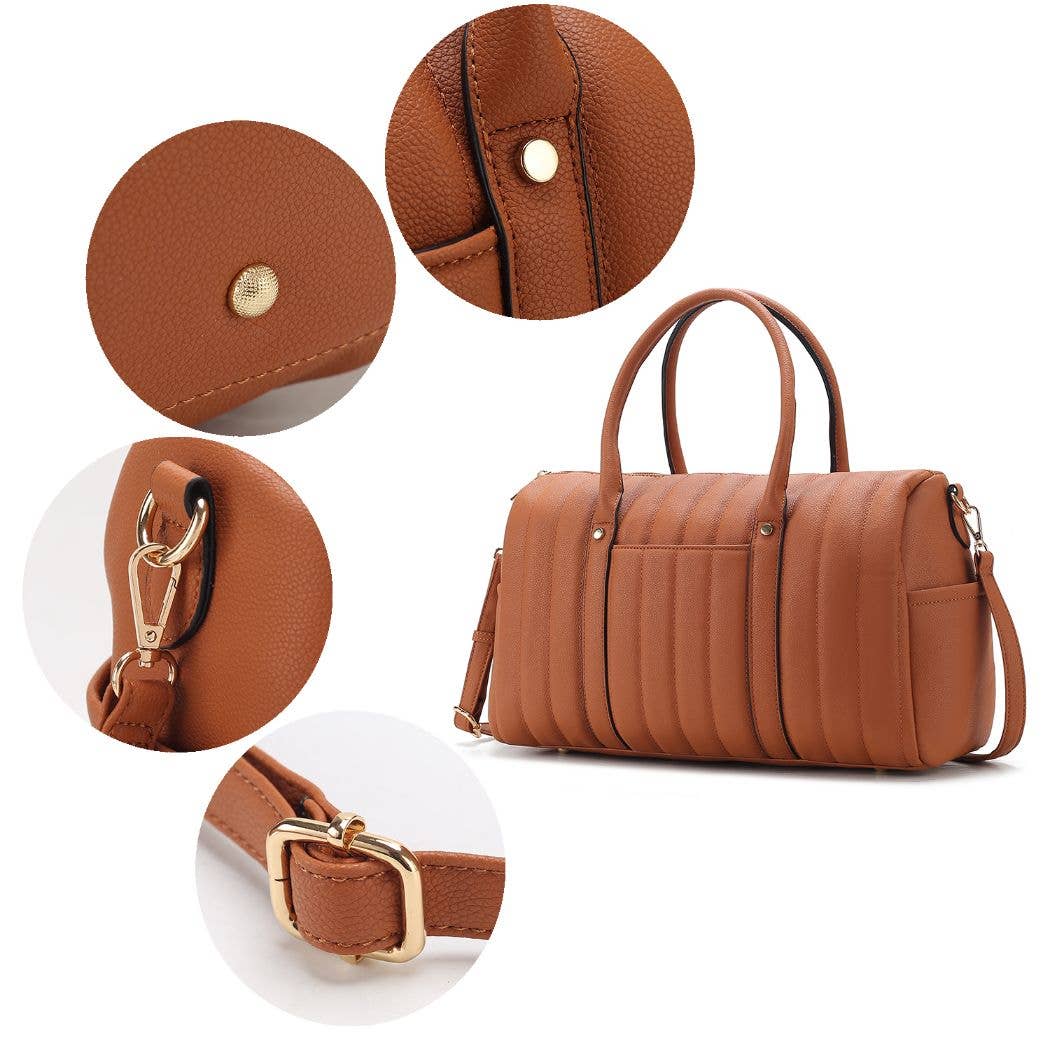 MKF Collection - Vendita all'ingrosso Sacca da viaggio - Donna - Borsa da viaggio Luana trapuntata in ecopelle vegana per donna di MKF Collection8