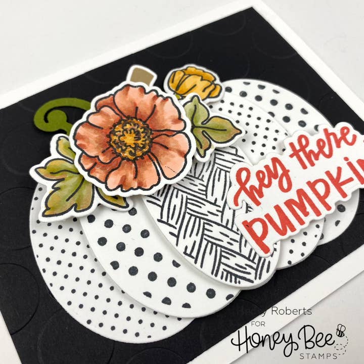 Honey Bee Stamps - Wholesale Stencil/Craft Die - Patchwork Pumpkin - Set of 2 - 6x6" Coordinating Stencils5