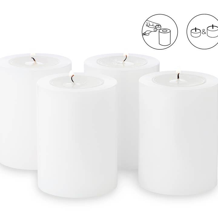 Set of 4 Tealight Holders Dauerkerze Cornelius, Height 8 cm for wholesale by EDZARD