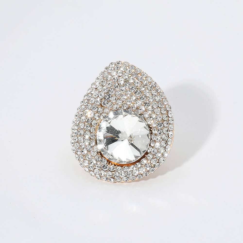 Sensibling Corp. - Wholesale Cocktail/Statement Ring - Pearl Stone Paved Stretch Ring
8
