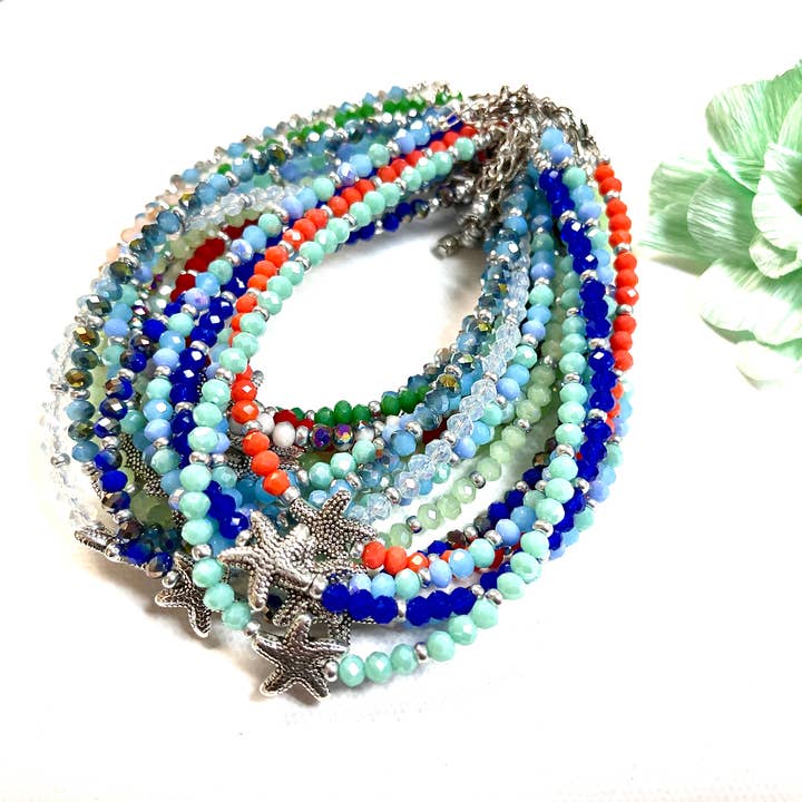 Crystal Starfish enkelband assortiment voor wholesale door Devi Creations