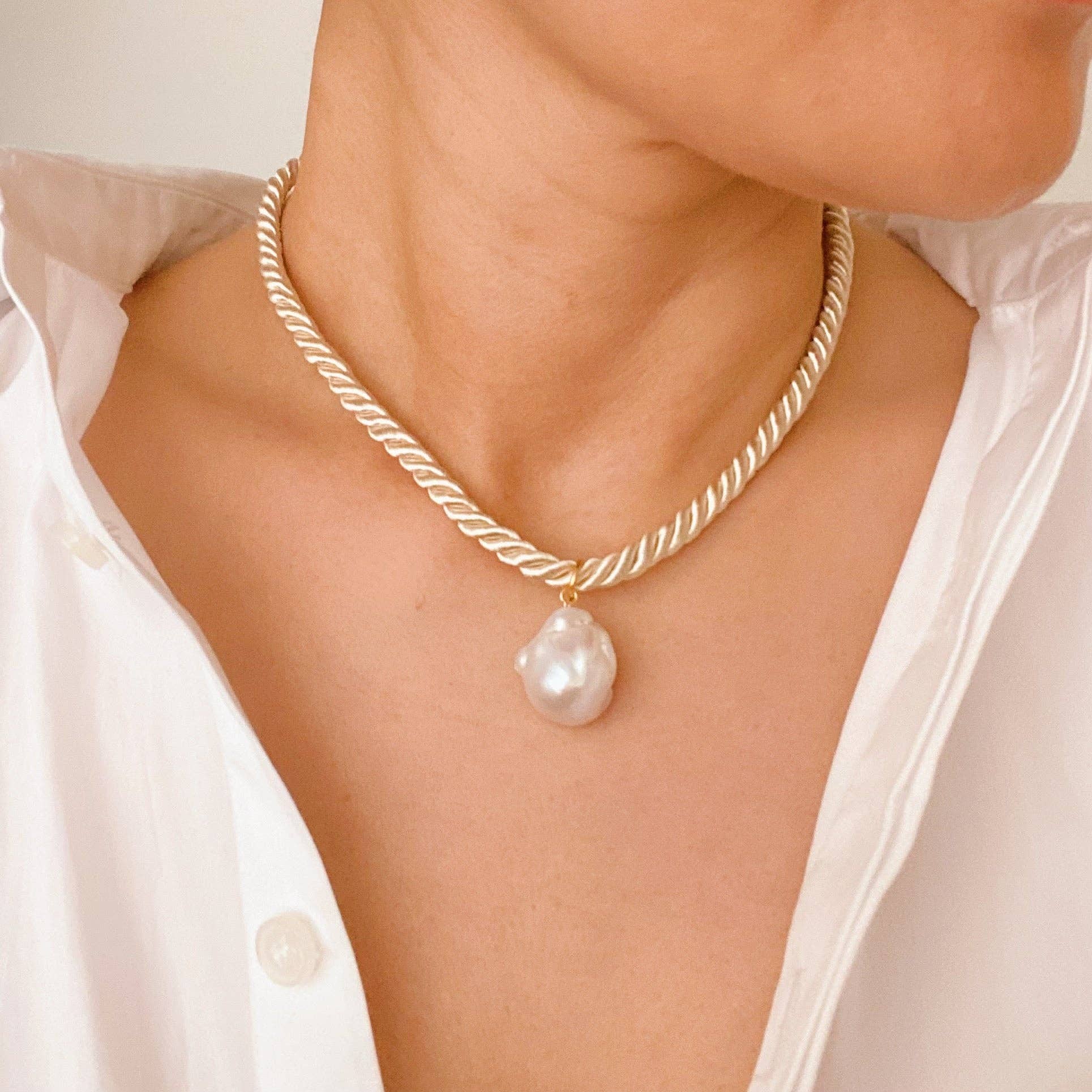 Ellison+Young - Wholesale Beaded/Pearl Necklace - Satin Rope Baroque Pearl Necklace4
