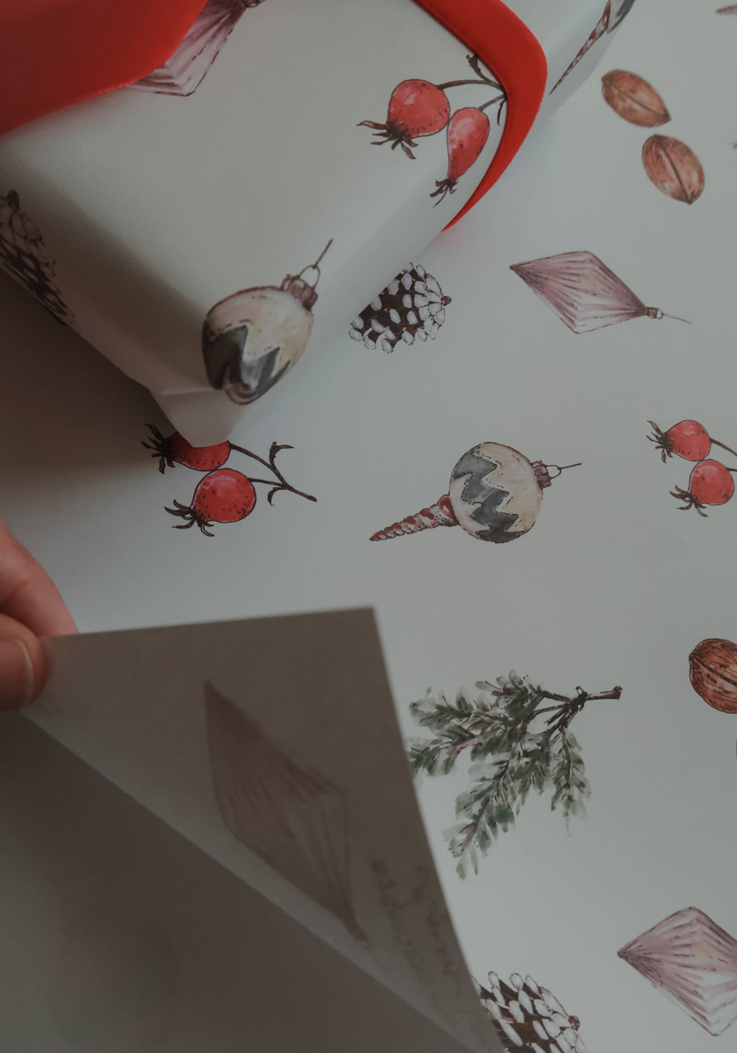 MyDesignPictures – wholesale Wrapping paper roll – Set Of 3 Pieces Christmas decors white gift paper4