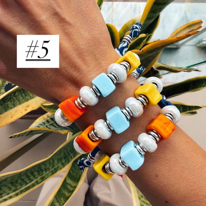 Goupi - Venta al por mayor Pulsera de cuentas - Pulseras de bandana de verano con dijes dorados y plateados2