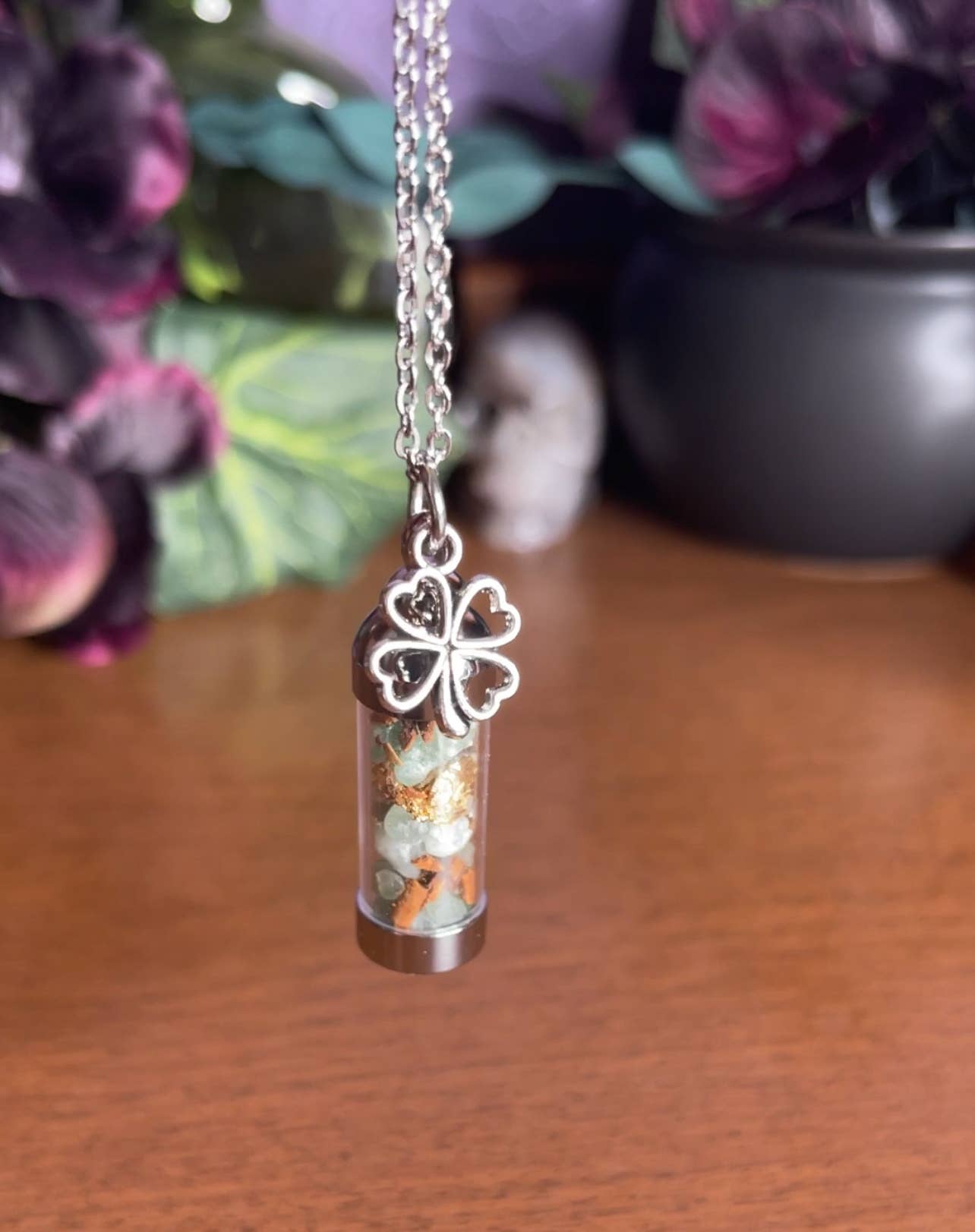 Moondust and Raven - Wholesale Pendant/Charm Necklace - Abundance Spell Jar Amulet Necklace, Witchy Crystal Jewelry2