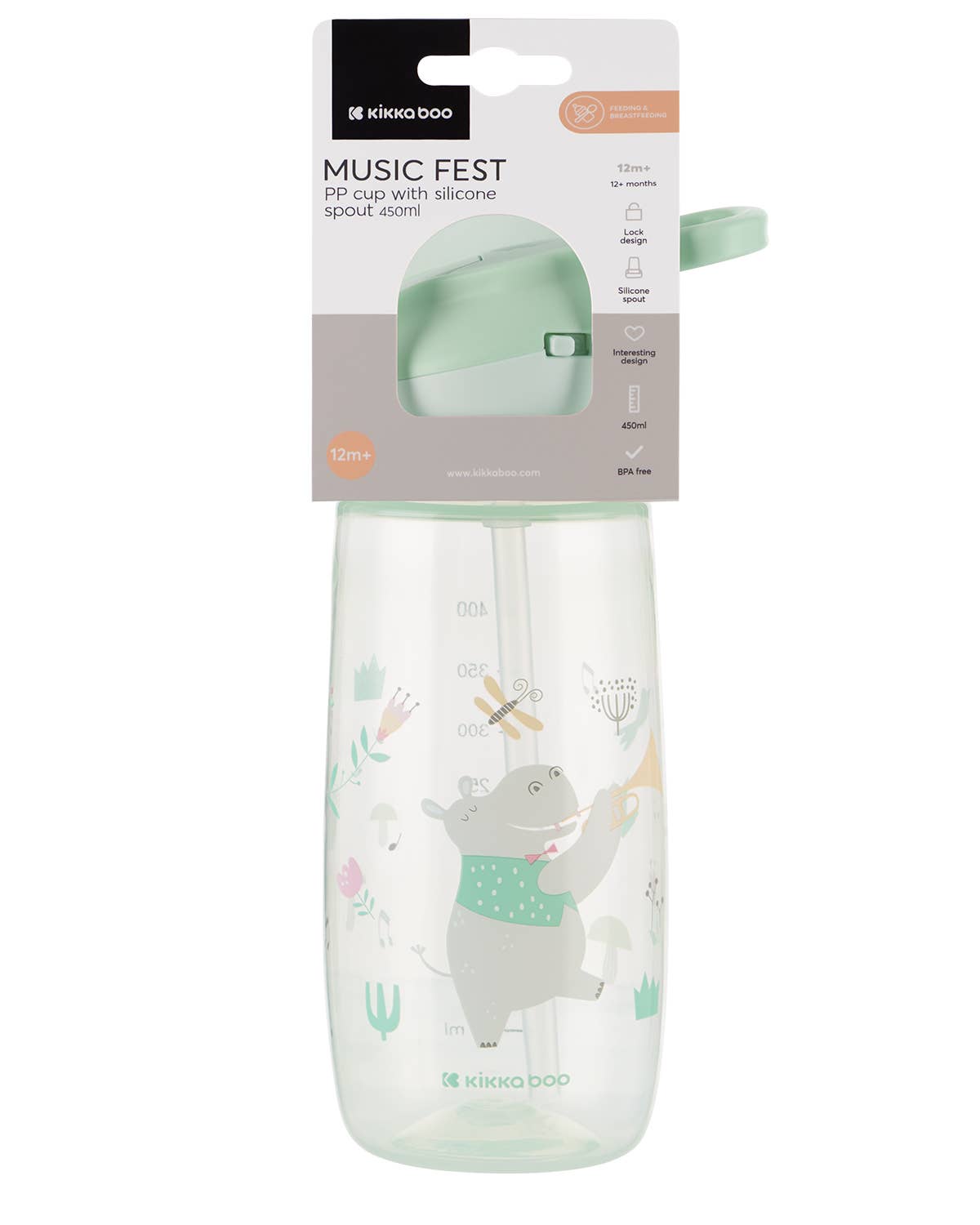 Kika Group Ltd. - Wholesale Water Bottle - PP Cup With Silicone Spout 450ml Music Fest1