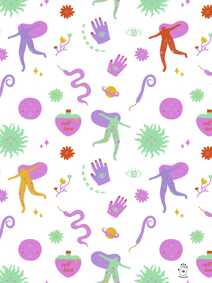 Chica Amor Propio Arte Impreso, Impresión de Arte de Pared, Póster, Ilustración for wholesale by Eva Boch