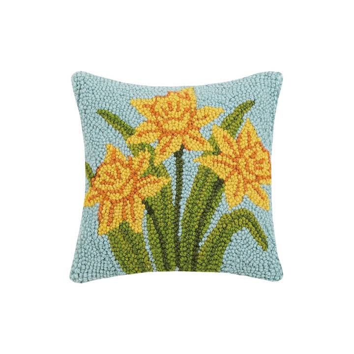 Peking Handicraft - Wholesale Throw/Decorative Pillow - Daffodil Flower Hook Pillow