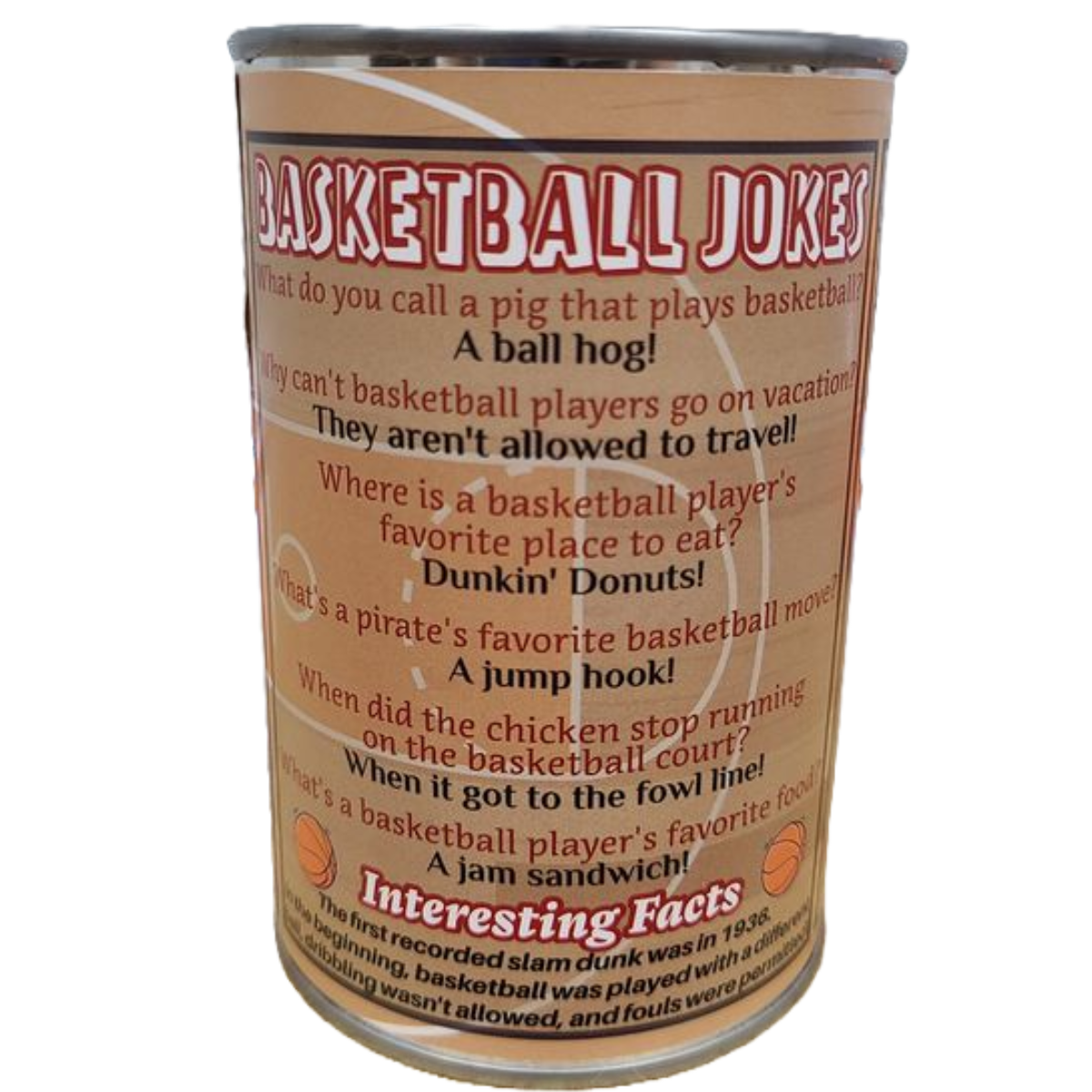 Canned Gifts - Wholesale Sports Ball - Kids - Jordan the Canned Basketball | Sports Plush in a Can w/Jokes1