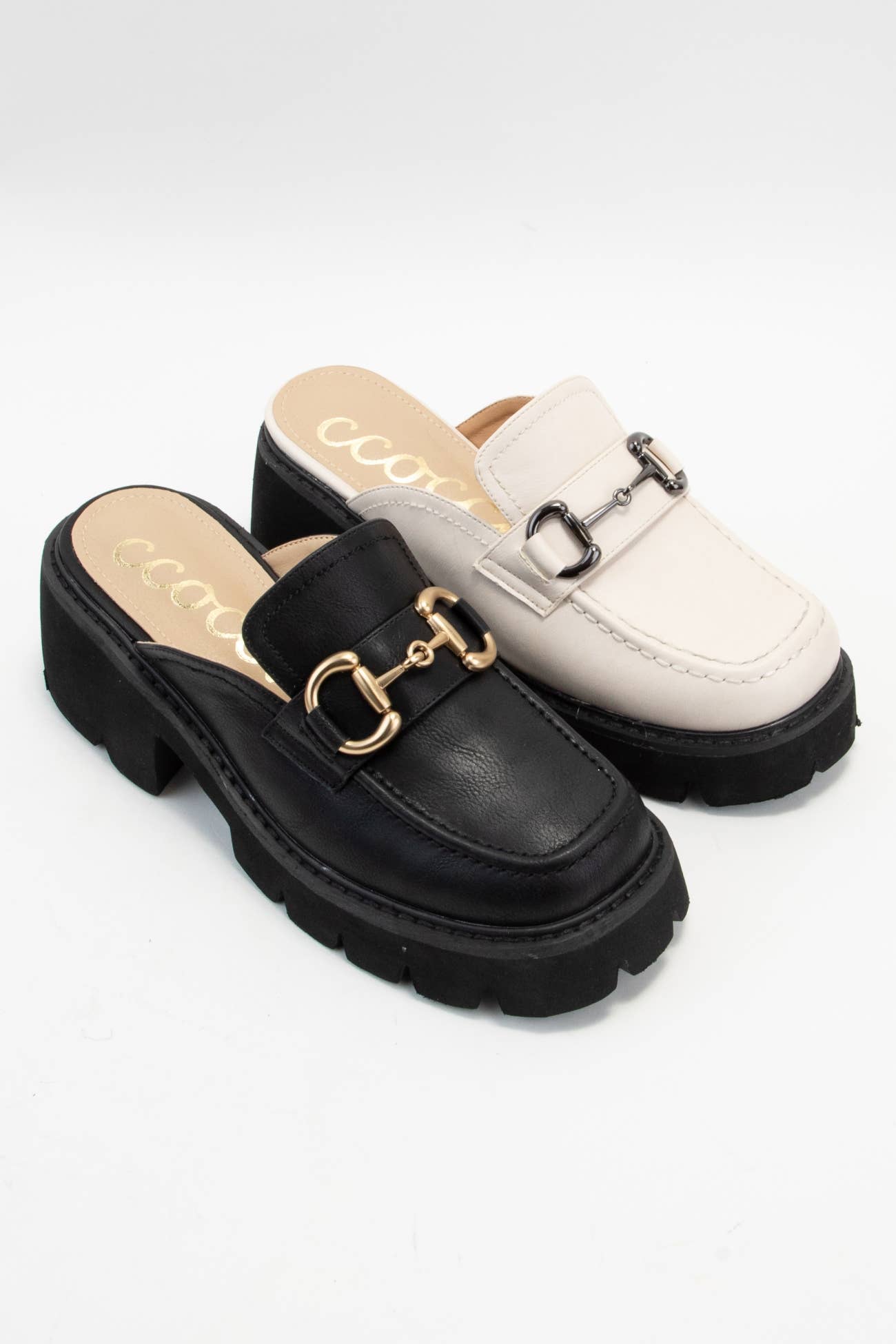 CCOCCI - Wholesale Loafers - Women's - LYNN CHUNKY PLATFORM HORSEBIT SLIP ON LOAFER MULE1