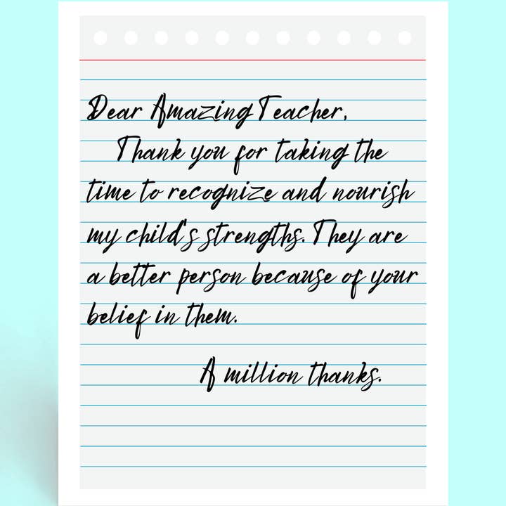 Cards o' Glee LLC – Cartão de professor/regresso às aulas por atacado – Caro cartão de professor incrível