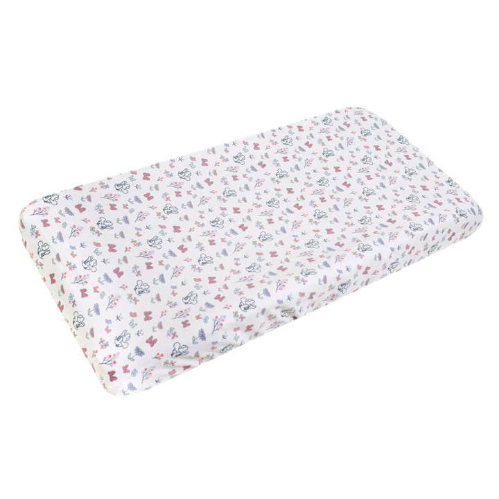 Premium Knit Diaper Changing Pad Cover - Minnie Mouse's Bowquet for wholesale by Copper Pearl