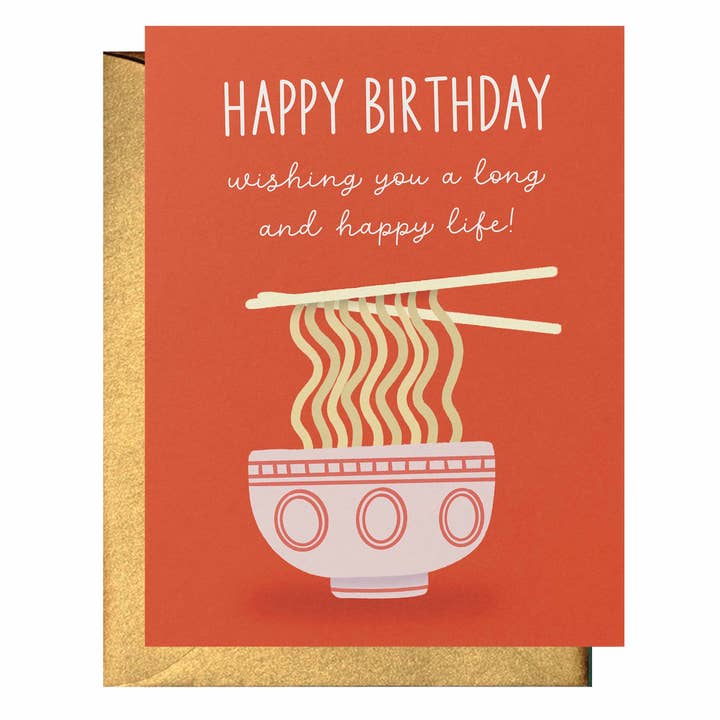 Carte de vœux d'anniversaire Noodle pour la vente par Happy Little Paper Co