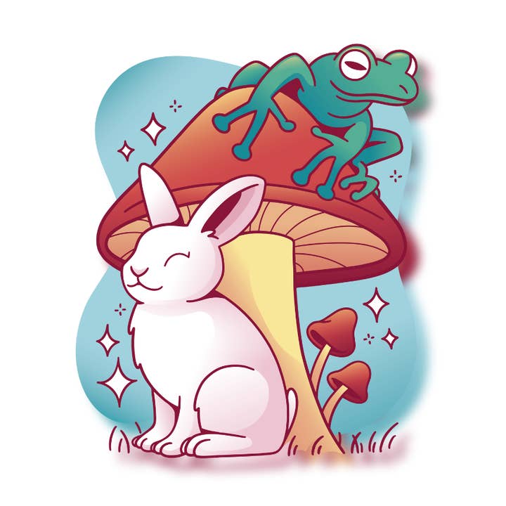 Groovy mushroom Sticker for wholesale by Mega Kawaii Cuties