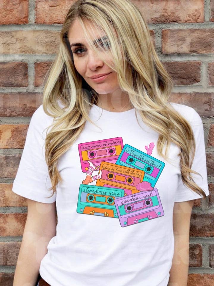 90s Country Cassette Tape Tee for wholesale by Grace N Grit Designs
