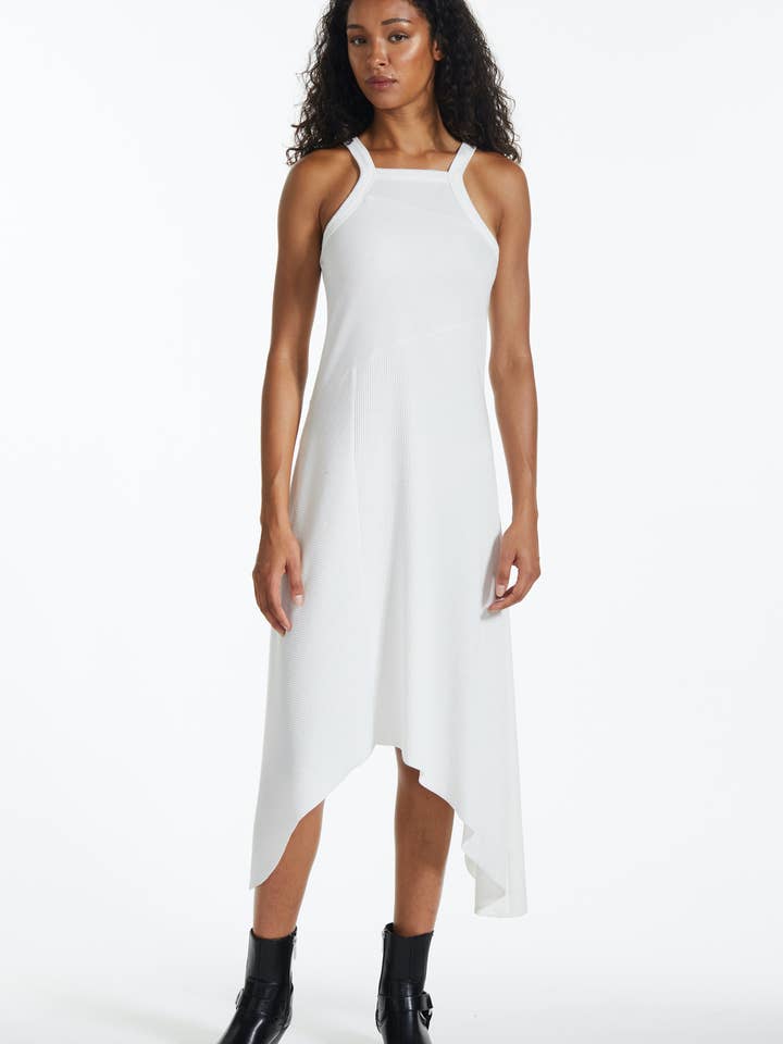 Square Neck Ribbed Dress for wholesale by FANG