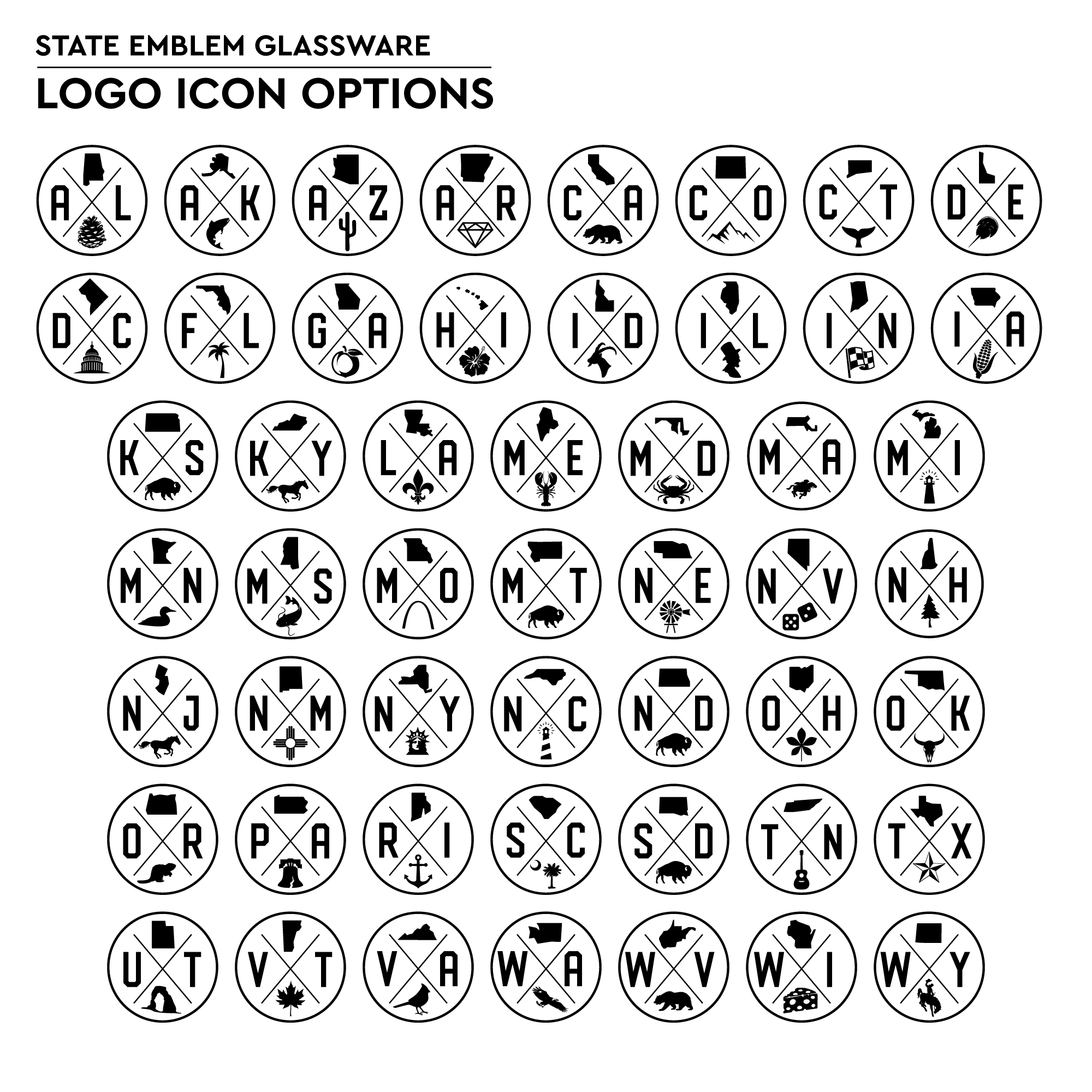 Well Told - Wholesale Coffee Mug - State Emblems - Etched Glass Tea / Coffee Mug - 13 oz2