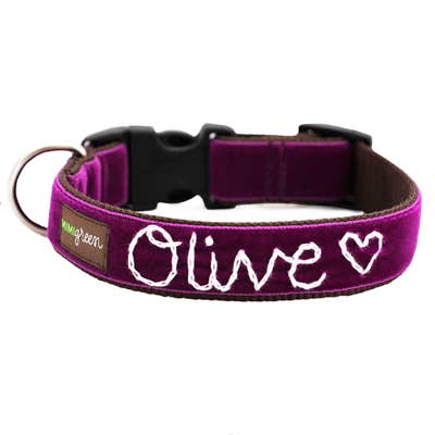 Mimi Green - Wholesale Pet Collar - Dog - Hand Embroidered Dog Collar Personalized w/ Dogs Name5