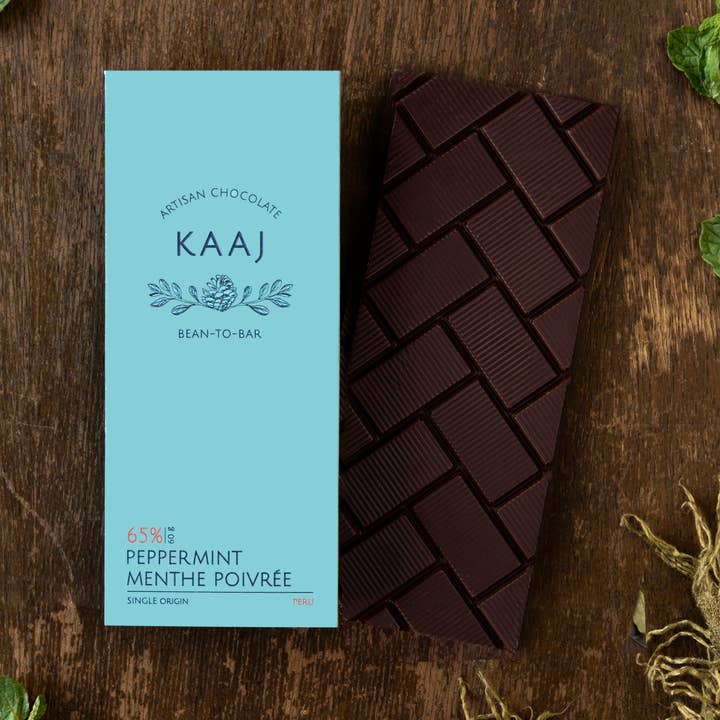 Kaaj Artisan Chocolate - Wholesale Chocolate Bar - Peppermint 65% Dark Peru