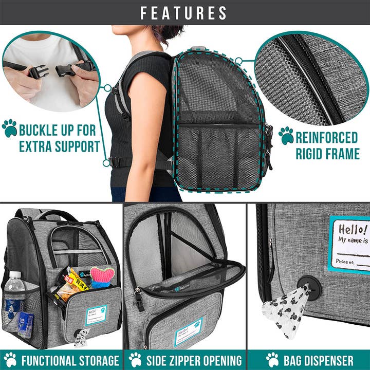 PetAmi - Wholesale Pet Carrier - Cat/Dog - Expandable 3-Way Entry Pet Carrier Backpack28