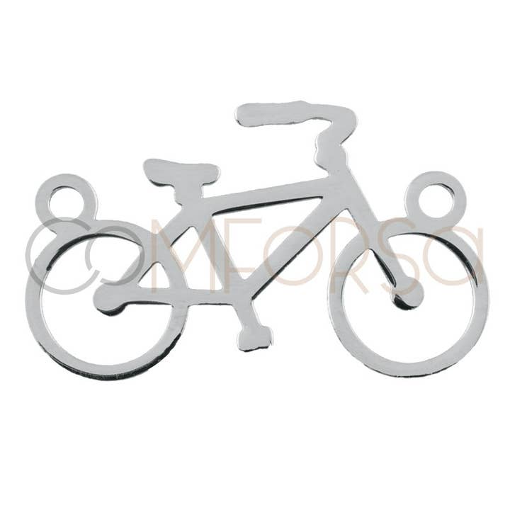 COM FORSA SL - Wholesale Individual Charm/Pendant - Gold-Plated Sterling Silver 925 Bicycle Pendant-Connector 16