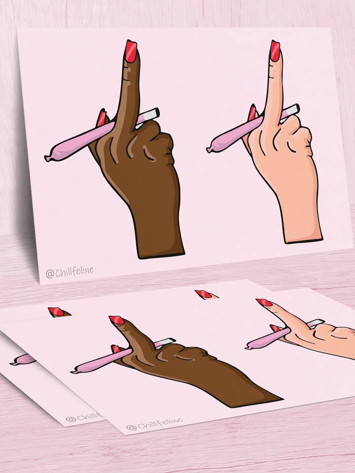 Impression artistique colorée FU Print 420 Pink Funny Friendship pour la vente par SMOOCH