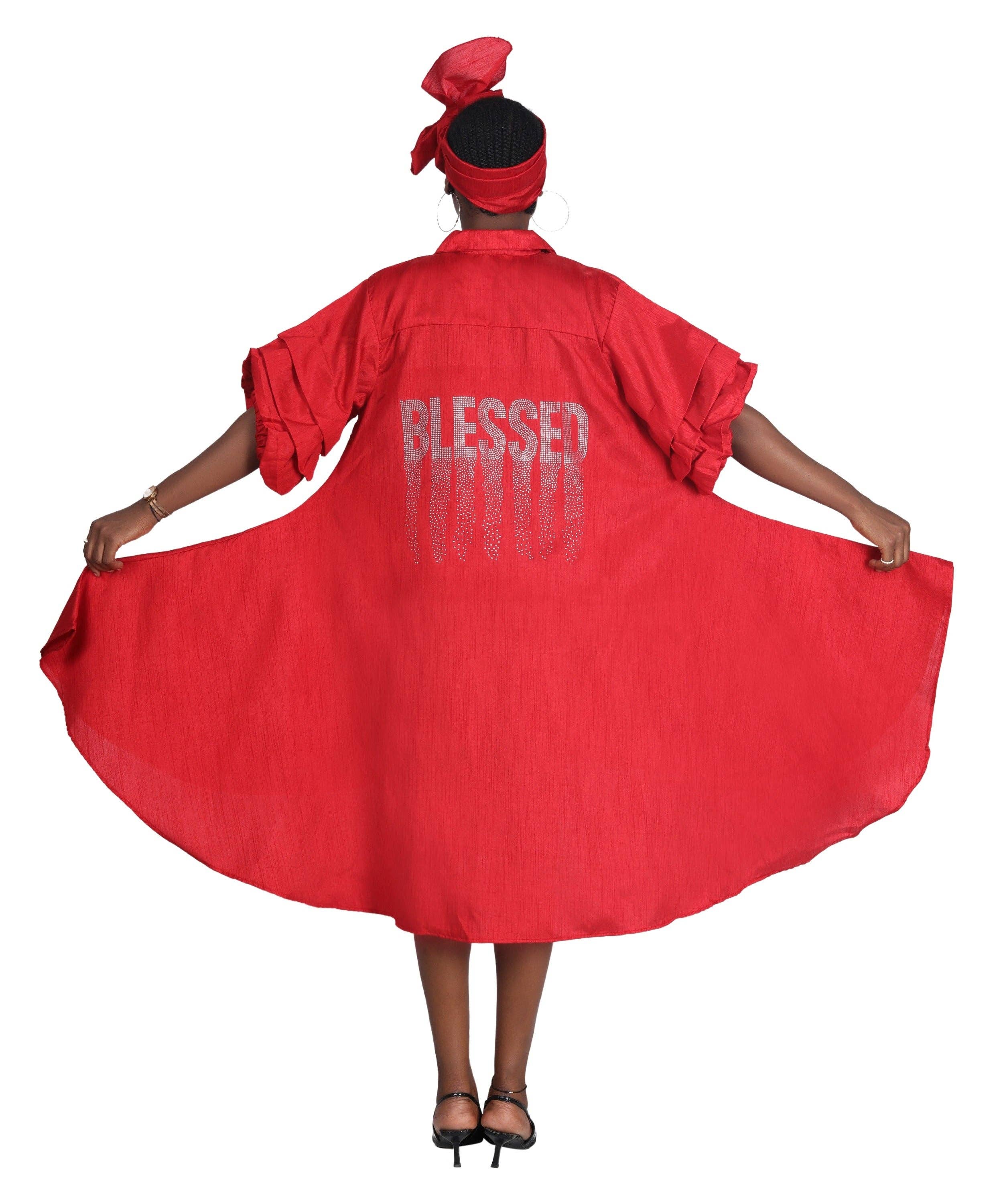 Advance Apparels - Wholesale Dress - Women's - Hi-Lo Dress w/ "Blessed" AD-2501316