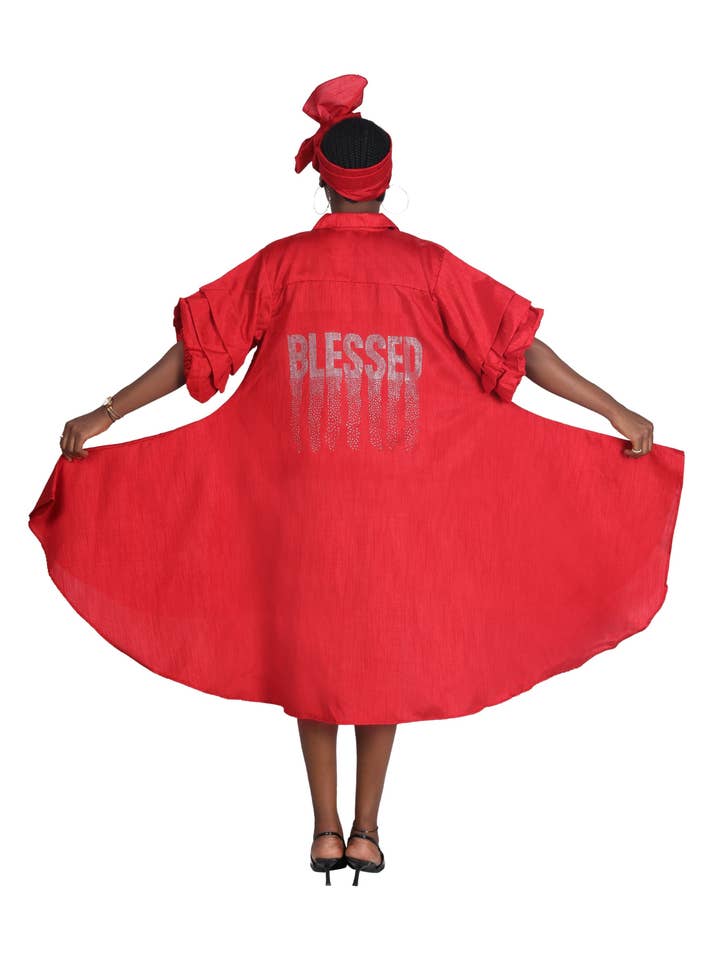 Advance Apparels - Wholesale Dress - Women's - Hi-Lo Dress w/ "Blessed" AD-2501316