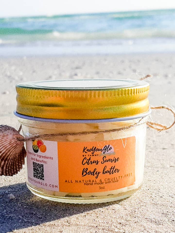 Citrus Sunrise- Energizing Body Butter 3oz. for wholesale by KnoYourGlo