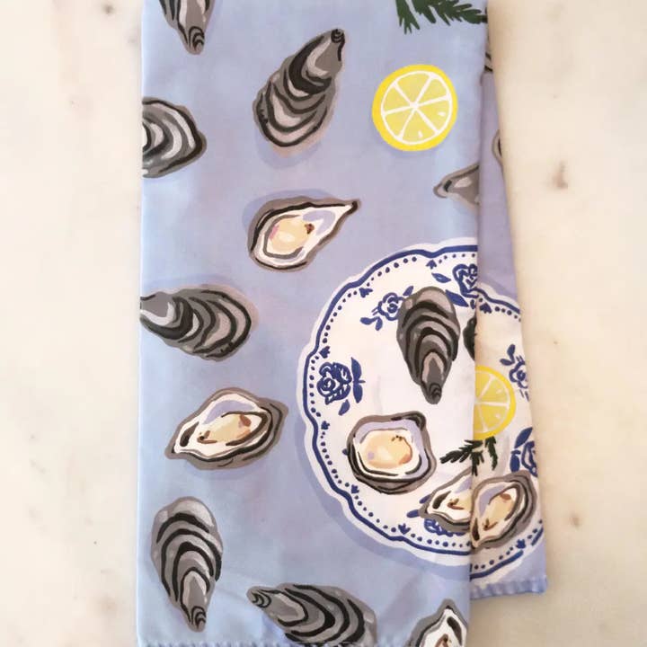 Idlewild Co. - Wholesale Tea Towel - Cotton Tea Towel with Embroidered Detail | Oysters 2
