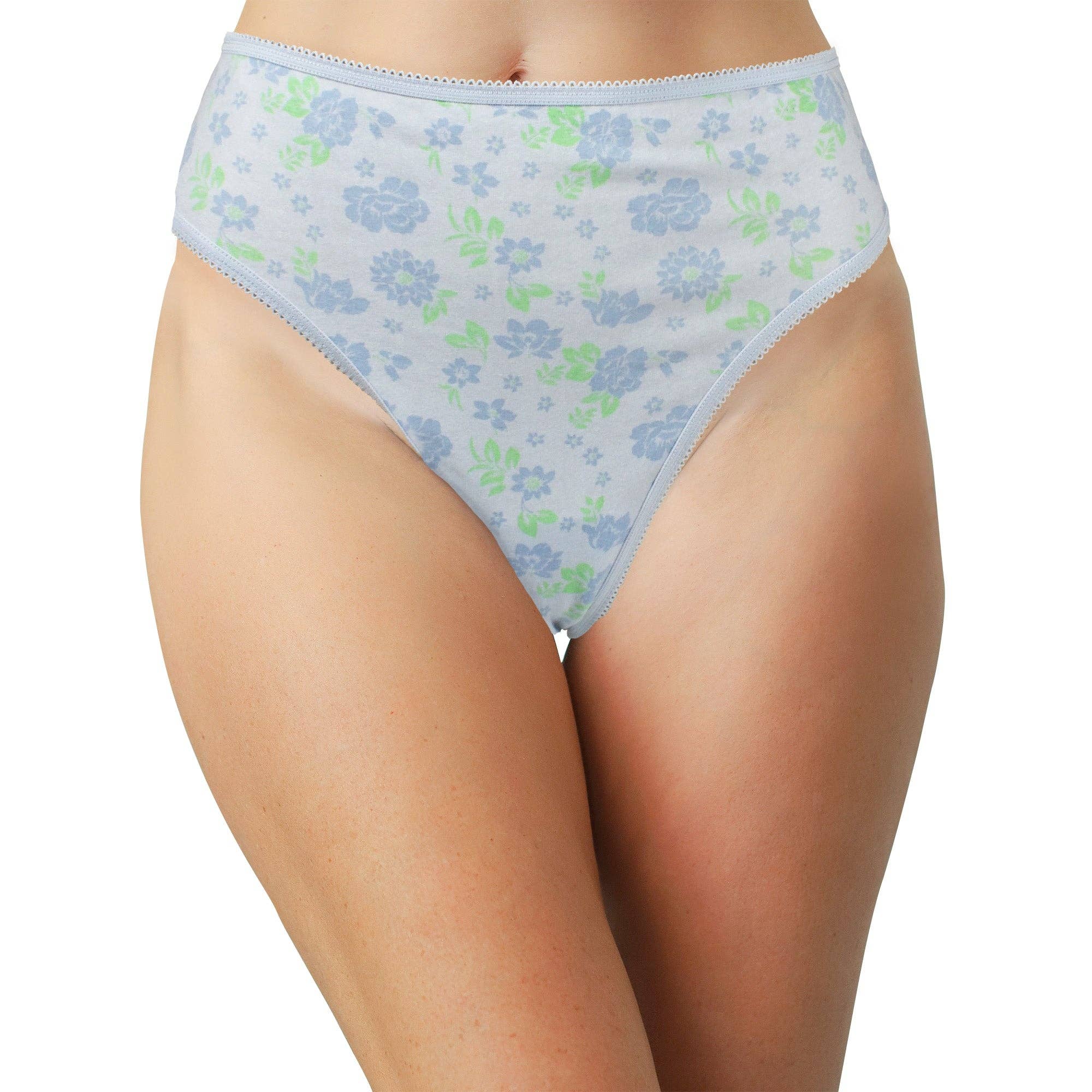 Teri Lingerie's Love Libby Panties - Wholesale Underwear - Women's - Printed Cotton High Waist Thong with Picot Trim12