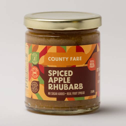 Tartinade de fruits pomme rhubarbe épicée County Fare (sans sucre) pour la vente par County Fare