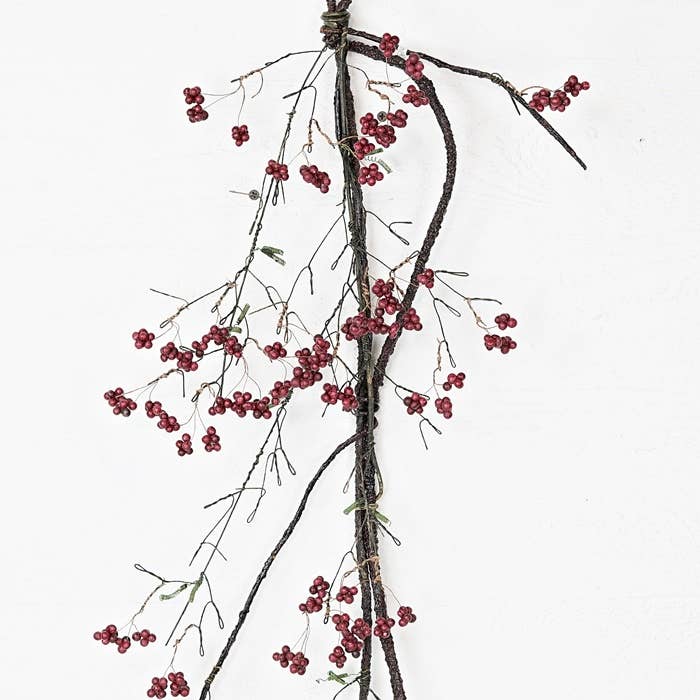 Impressive Enterprises, Inc. - Wholesale Artificial Flowers - IS6620BG- 3 ft Willow Twig w/ Berries-BG-2/36pcs