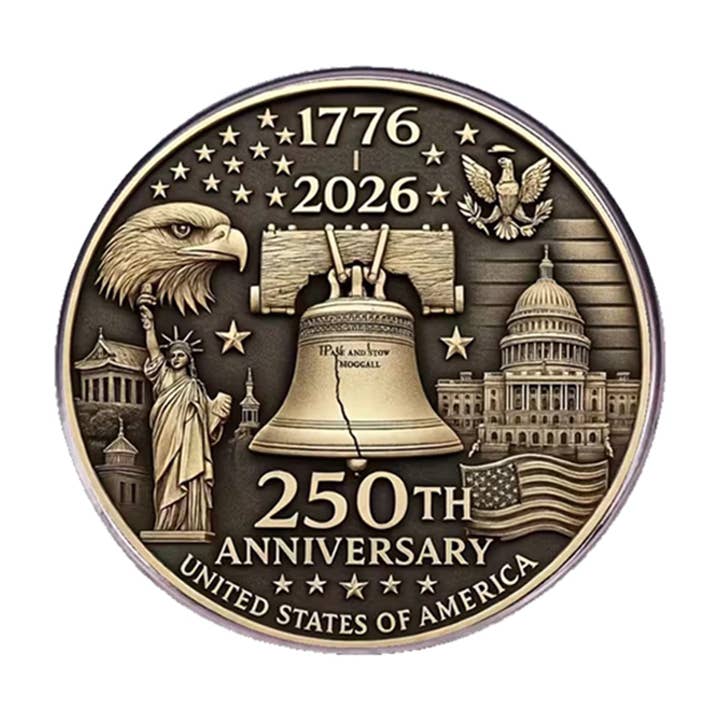 Épingle commémorative en bronze du 250e anniversaire des États-Unis de 1776 à 2026 pour la vente par Blinkee.com, LLC