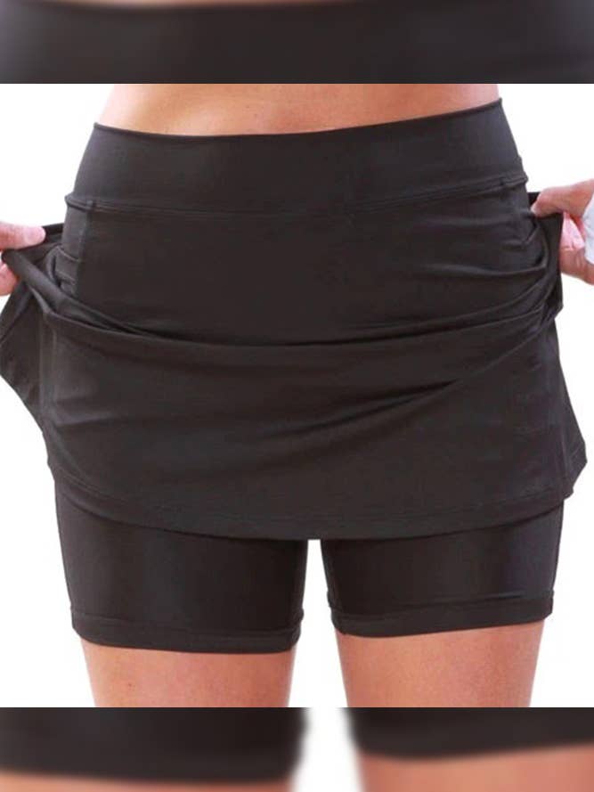 Plain Mid Waist Skort Shorts ZK1730 for wholesale by UNISHE