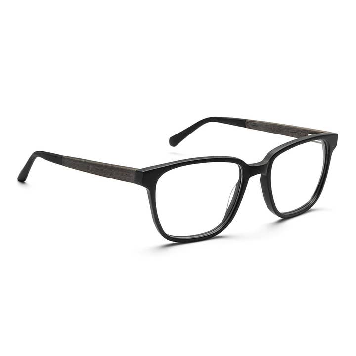 TAKE A SHOT Accessoires - Wholesale Eyeglasses – Unisex - Faro Midnight Black RX: black oak wood1