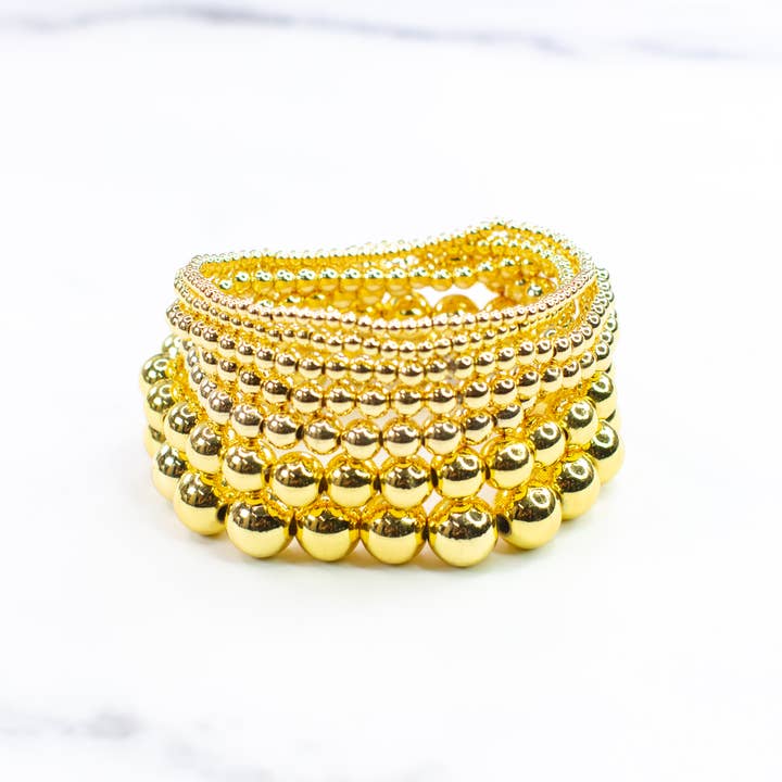 Savvy Bling - Wholesale Beaded Bracelet - Gold Beaded Bracelets1